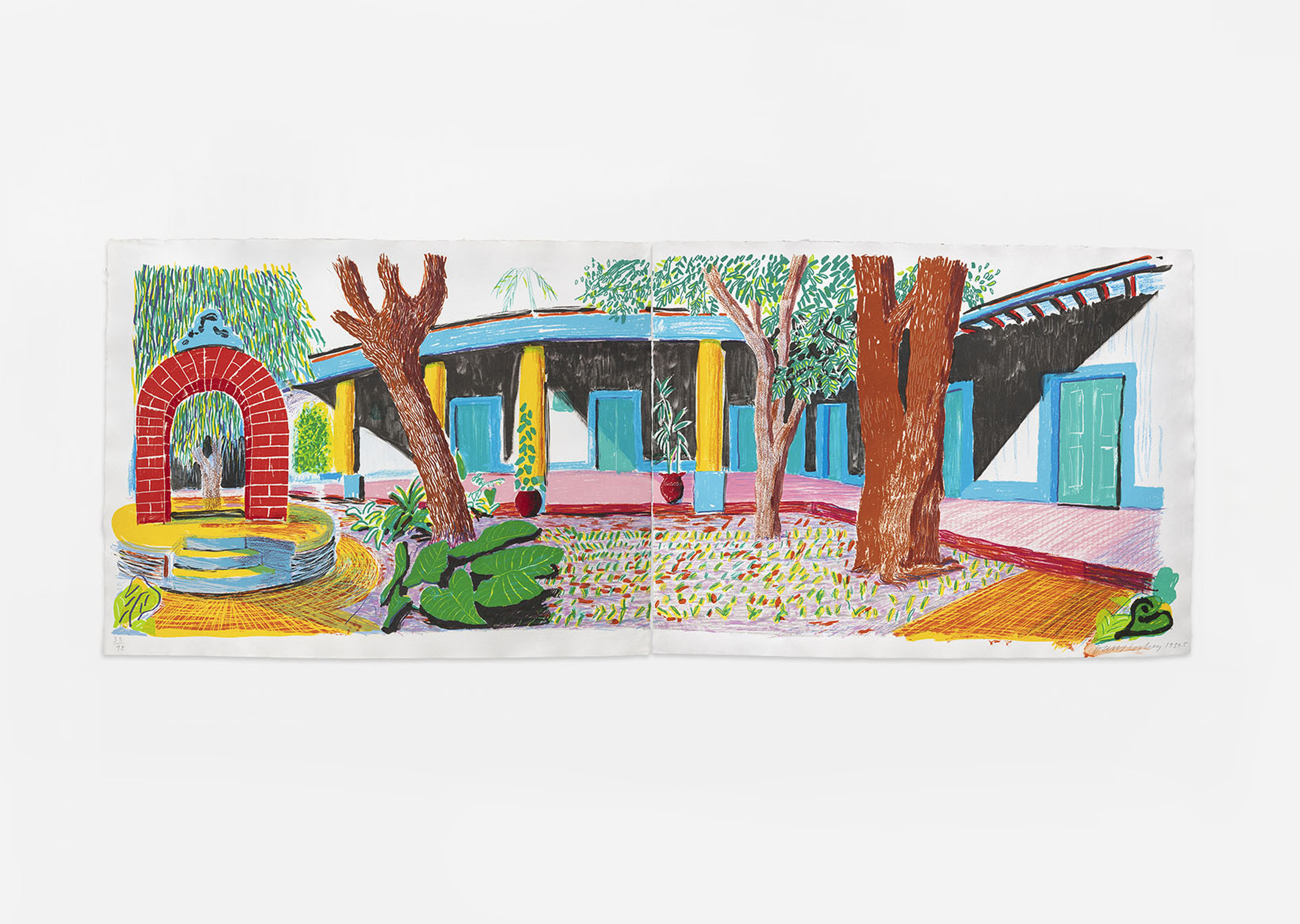 estampe Hotel Acatlán: Second Day (from Moving Focus) David Hockney